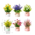 thumbnail image 3 of 6PC Realistic Artificial Potted Plants - Boho Ceramic Decor with Jute Wraps for Home, Office & Wedding Table Decorations - Low Maintenance Faux Greenery for Living Rooms & Bedrooms Multicolor, 3 of 6