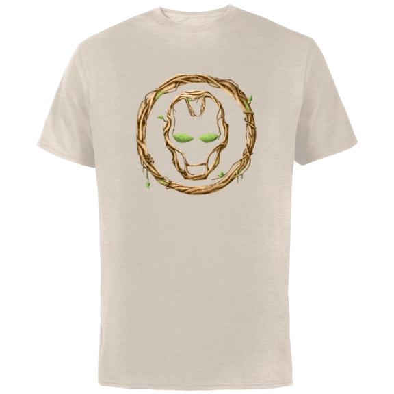 Marvel 85th Anniversary We Are Groot Iron Man Helmet Logo - Short Sleeve Cotton T-Shirt for Adults - Customized-Natural
