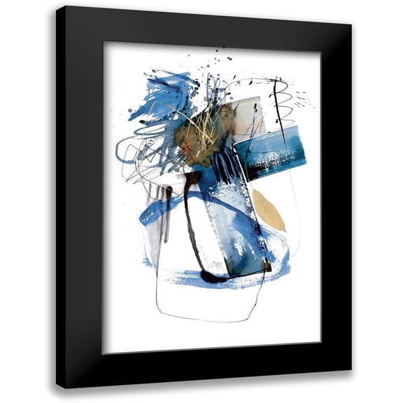 Barnes, Natasha 11x14 Black Modern Framed Museum Art Print Titled - Blue Buzz II