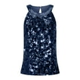 thumbnail image 3 of CheerKidz Women's Sequined Round Neck Pullover Tops 2025 Trendy Summer Blouse,Casual Sleeveless Shirt,Loose Fits Fashion Tops for Party(Navy,M), 3 of 7