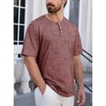 thumbnail image 4 of GENTS BLISS Short Sleeve Henley Men Shirts Crew Neck T shirts for Men Casual Printed Face Shirts for Men, 4 of 7