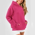 thumbnail image 6 of Women's Long Sleeve Hoodie Pullover with Pocket Oversized Streetwear Casual Cotton Sweatshirt for Fall and Winter, 6 of 9