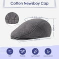 thumbnail image 2 of 2 Pieces Newsboy Men's Hat Cotton Soft Stretch Fit Men Cap Cabbie Driving Hat for Men, 2 of 7