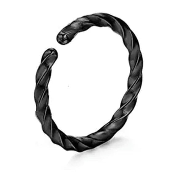 HOOUN 1PC Nostril Earring Fake Piercing Nose Ring Clip Cuff Fashion Jewelry Women Ring-Black-8mm