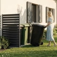 thumbnail image 3 of ABORON Privacy Fence Panels for Outside, 38" W x 60" H Metal Panel Air Conditioner Fence Screen Trash Can Fences Pool Equipment Enclosure, No Dig Outdoor Fencing, 3 of 6