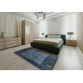 thumbnail image 4 of Ahgly Company Indoor Square Contemporary Azure Blue Abstract Area Rugs, 7' Square, 4 of 6