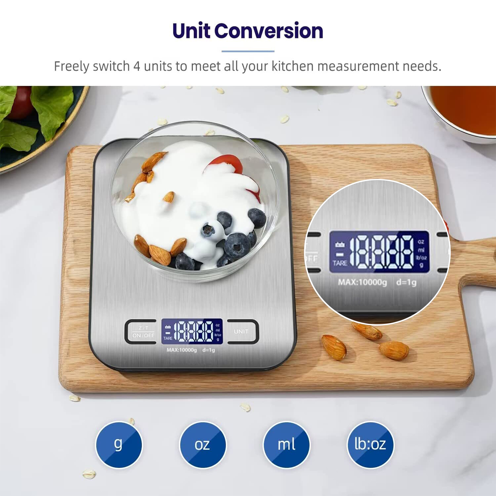 Bn-link 22 Lb Digital Kitchen Scale, Silver photo 3