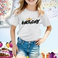 thumbnail image 2 of Crop Tops pour Enfants 9-10 Filles Manches Longues pour Anniversaire d'Enfants T-Shirt à Manches Courtes Col Rond Été Coupe Décontractée Basique, 2 of 4