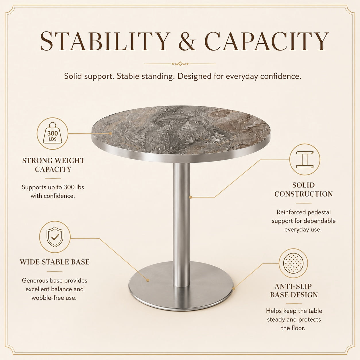 Aukfa 31.5" Round Sintered Stone Dining Table for 2-4, Kitchen Table Tulip Table with Silver Pedestal Base for Bistro Small Apartment,Silver Gray Marble