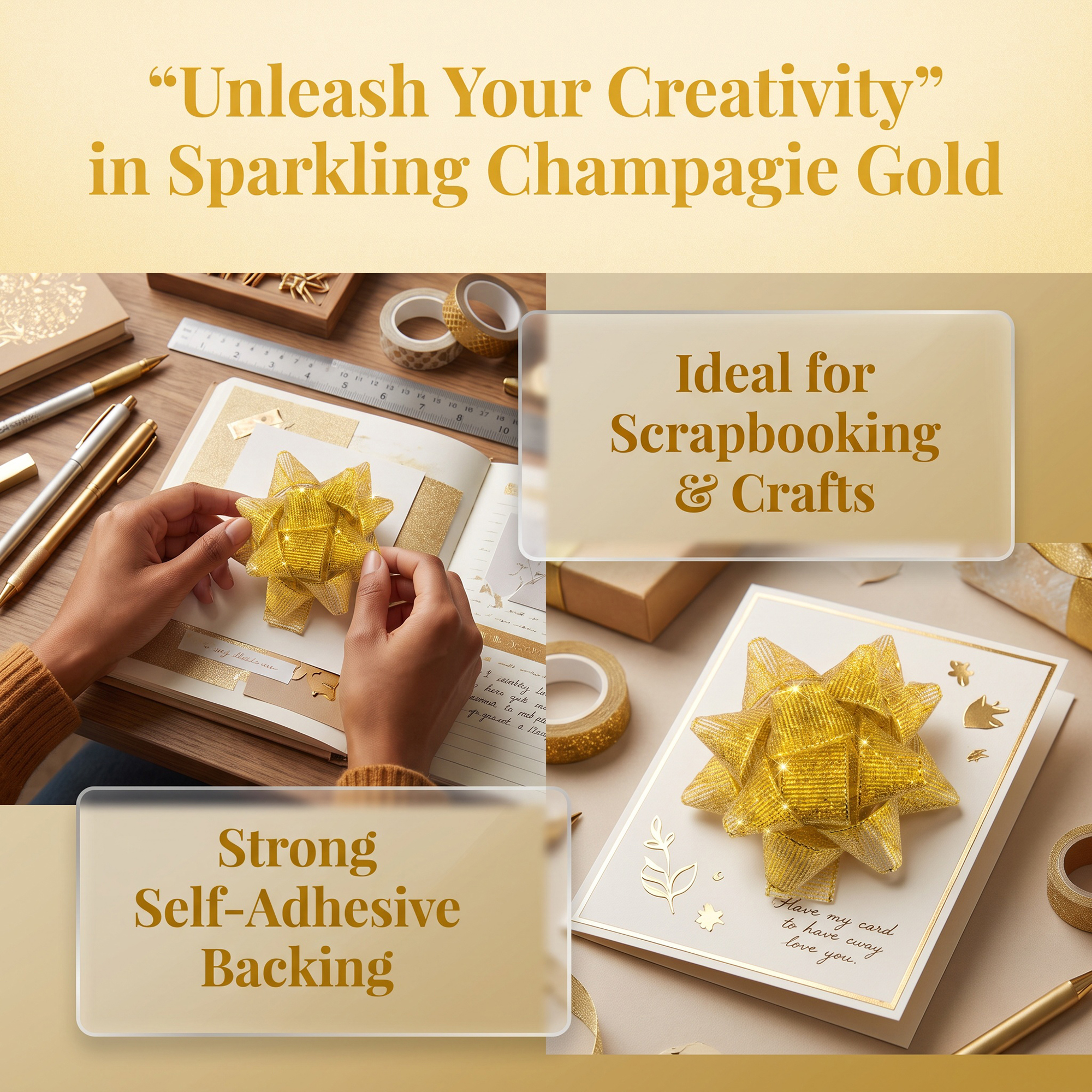 Unique Bargains Multi-Layer Star Gift Bows for Holiday Gift Wrapping and Decoration Gold