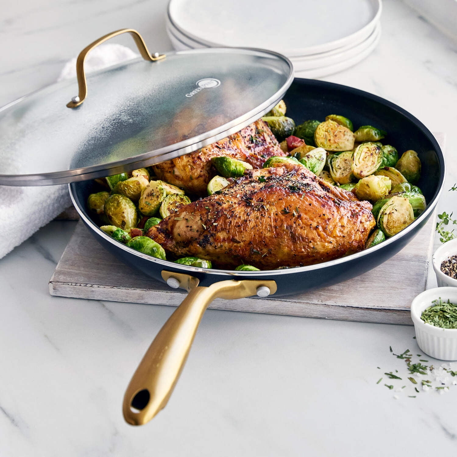 GreenPan Studio Ceramic Nonstick 12" Frying Pan with Lid