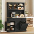 thumbnail image 2 of HOMCOM 69" Pantry Cabinet, Kitchen Cabinet with Charging Station, Black, 2 of 10