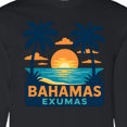 thumbnail image 4 of Inktastic Bahamas Exumas Tropical Sunset Retro Long Sleeve T-Shirt, 4 of 5