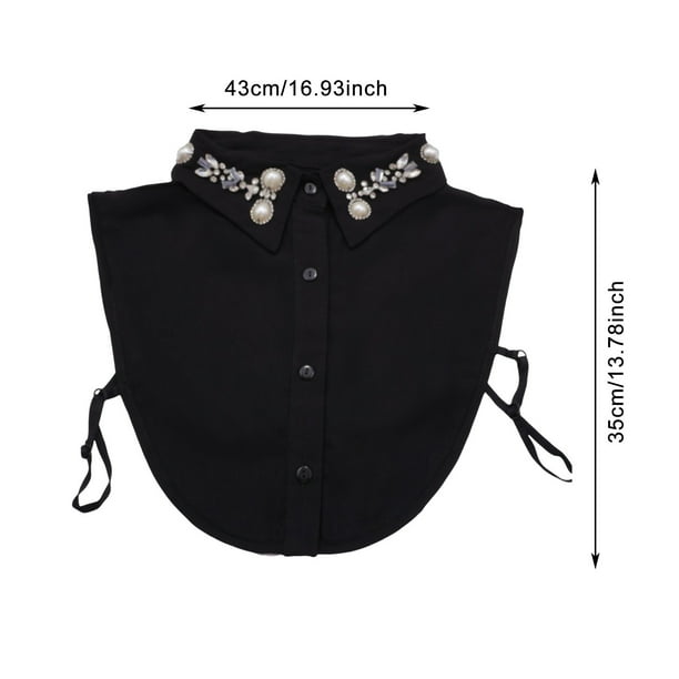 トップス 2way detachable collarliberty printshirt Rhinestone Pearl Detachable Collar, Adjustable Half Shirt False