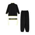 thumbnail image 4 of Doomiva Kids Boys Girls Kung Fu Suit Unisex Children Dragon Embroidery Tai Chi Outfit Chinese Martial Black 150, 4 of 7