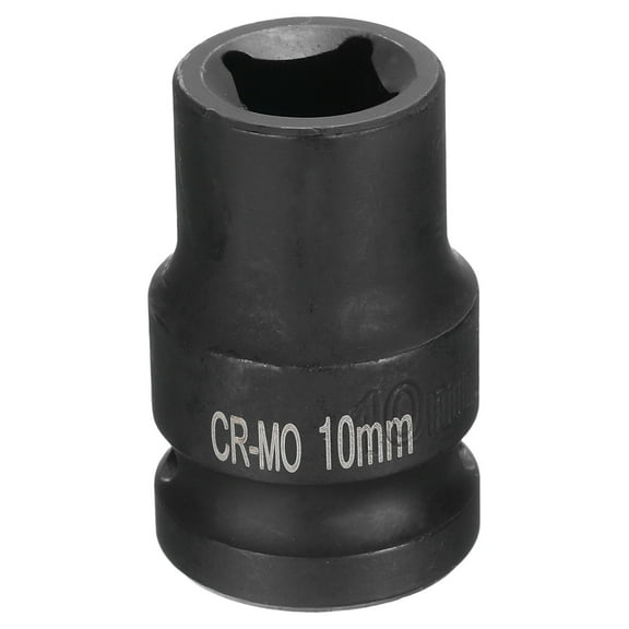 4 Point Square Socket 1/2" Drive 10mm Metric CR-MO Square Impact Wheel Socket