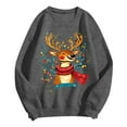 thumbnail image 6 of zaveiop Sweatshirt for Women Deer Elk in Flowers Hat Graphic Womens Sweatshirt Crewneck Long Sleeve Pullover Clothes (Grey, XXL), 6 of 6