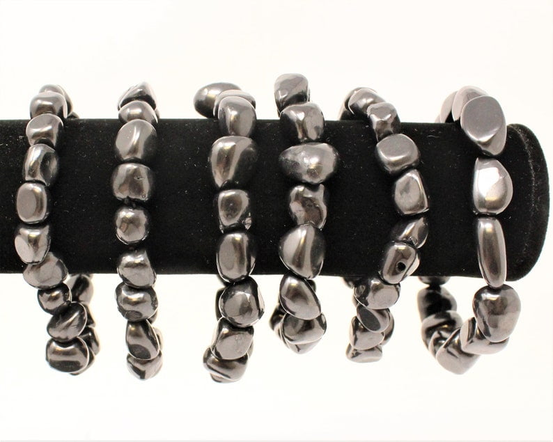 Shungite Bracelet Stretchy EMF Protection Grounding Healing Karelian Shungite - Foto 11
