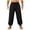Black, variant on Purcolt Mens Harem Pants Casual Boho Elastic Waist Drawstring Baggy Jogger Pants Summer Beach Hippie Drop Crotch Trousers