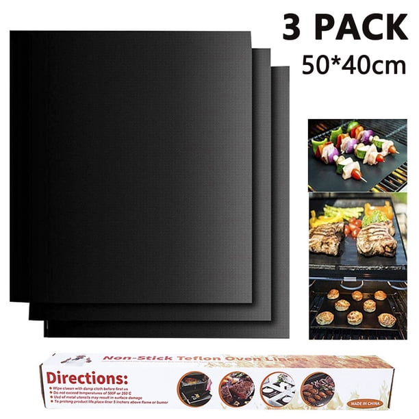 3 alfombrillas para parrilla, alfombrillas para parrilla de barbacoa, alfombrillas antiadherentes reutilizables para parrilla de Gas, almohadillas para hornear, uso antiadherente en parrillas