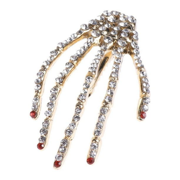 1 unid Mujeres Niñas Esqueleto Pinza de pelo Accesorios para el cabello Pinza de pelo punky Horquilla Sombreros Rojo