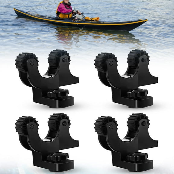 harmtty Paddle Fixing Bracket Strong Load-bearing Anti-scratch Adjustable Anti-slip Fixed Oars Canoe Kayak Track Bracket Water Sports,Black