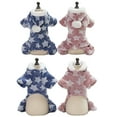 thumbnail image 4 of Cozy Hoodie Jumpsuit with Leg Sleeves (Blue & Pink) Warm Winter Fleece Dog Pyjamas for Small Pups, 4 of 6