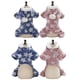 thumbnail image 4 of Paquete de 2 pijamas para perros pequeños, mono general, pijama con capucha de lana de invierno para cachorros, conjunto con chaqueta de 4 patas, ropa de abrigo (azul + rosa) M, 4 of 6