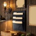 thumbnail image 6 of 3-Grid Black Wall-Mounted File Storage Bag - Portable Document Organizer, Durable Magazine Paper Storage Bag, Hanging Miscellaneous Organizer for Home Office Use, Black, 1pc, 6 of 6