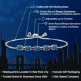 thumbnail image 2 of Gem Stone King 3.74 Ct Round London Blue Topaz Red Created Ruby 925 Sterling Silver Bracelet for Women, 2 of 5