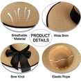 thumbnail image 5 of Women Wide Brim Straw Beach Hats UV Protection Ladies Straw Hats Summer Sun Hats, 5 of 7