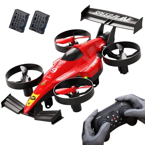 Aezusy RC Drone for Kids, 2-in-1 Flying Remote Control Car Toys with Dual Land and Air Modes, Racing Drift Car Plane Toys for Boys 4