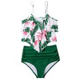 thumbnail image 3 of HAWEE Womens Tankini Swimsuits High Waisted Bathing Suits Tummy Control Ruffled Top Swimwear Two Piece Swimming Suits, 3 of 4