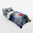 thumbnail image 3 of Ambesonne Colorful Bedding Set 4 Pcs, Flying Umbrellas Clouds, Queen, Multicolor, 3 of 3