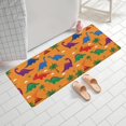 thumbnail image 2 of Orange Dinosaur Volcano Pattern Bathroom Rugs Mat,Non Slip Microfiber Bathroom Rug,Rubber Backing,Soft Bathroom Mats for Bathroom Floor,Tub and Shower,60x24in(150x60cm), 2 of 5