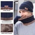 thumbnail image 5 of Bodychum 3 Pcs Winter Beanie Hat Scarf Gloves Set for Men Women, Thick Warm Cap Neck Scarf Touchscreen Gloves Fleece Lined Knitted Skull Hat, Blue, Christmas Day Gift, 5 of 9