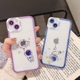 thumbnail image 3 of case for iPhone 13 Case Clear Cute with Astronaut Outer Space Planet Star Creative Pattern Soft TPU Shockproof Camera Lens Protective Case for iPhone 13 for Women Girls (Blue), 3 of 6