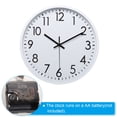 thumbnail image 4 of Reloj de pared Uxcell de 12 pulgadas, reloj de pared redondo silencioso y sin tictac con números en 3D, blanco, 4 of 6