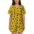 thumbnail image 1 of Balery Dinosaur Conjunto de Pijama para Mujer con Estampado, Dos Piezas de Manga Corta y Shorts, Ropa de Dormir Suave con Cuello Redondo y Bolsillos-4X-Large, 1 of 6