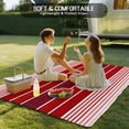 thumbnail image 4 of Red Striped Outdoor Rug 3x5 Ft - Reversible Patio Rug Outdoor Camping Rugs, Modern Minimalist Gradient Lines Country Washable Indoor Outdoor Area Rugs, Non-Slip Outdoor Carpet Runner for Deck/Porch, 4 of 8