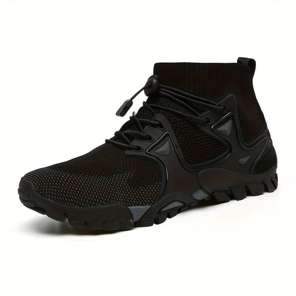 Outdoor Mesh Breathable Hiking Shoes, Non-slip Lightweight Mountaineering Shoes, High-top Outdoor Camping Shoes, Quick-dry Fishing Shoes