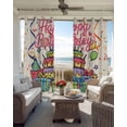 thumbnail image 6 of Happy Birthday Kitchen Curtains Ribbon Cake Balloon Cartoon Cafe Short Curtains for Bathroom Blackout Window Curtain Grommet Small Window Treatment Tier Drapes for Bedroom Living Room 42"x45"x2, 6 of 9