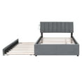 thumbnail image 4 of Harper & Bright Designs Teddy Fleece Full Size Upholstered Platform Bed with Trundle, Gray, 4 of 9