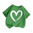 thumbnail image 4 of Bigetiay Girls Short Sleeve T Shirts Loose Cute Casual Tees with Heart Print Breathable Comfortable Daily Wear 9-10 Years, 4 of 4