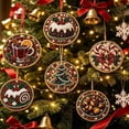 thumbnail image 3 of Lucahom DIY Christmas Ornament Kit, 6 Pcs Wood Hanging Ornaments with Holiday Sweets Design, Holiday Tree Decorations for Kids Adults Family, Xmas Party Decor, 3.54 in, 1 Set, 3 of 6