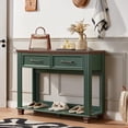 thumbnail image 4 of Joaxswe 46" Farmhouse Console Table, Mid-Century Entryway Table with 2 Drawers for Living Room, Green, 4 of 9