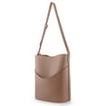 thumbnail image 3 of Women PU Leather Bucket Tote Shoulder Bag Handbag Purse with Small Bag, 3 of 5