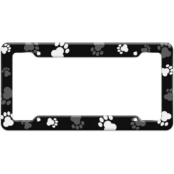 Graphics and More Blank Paw Print Dog Cat Pattern License Plate Frame