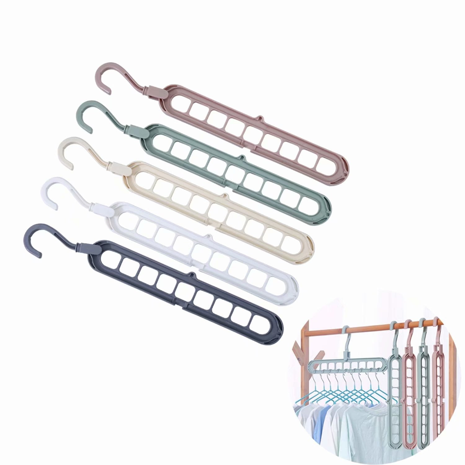 Clothes Hangers 9 Holes Magic Spave Saving Hangers Organizer Plastic