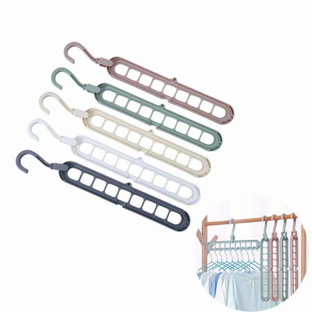 Clothes Hangers 9 Holes Magic Spave Saving Hangers Organizer Plastic Clothing Storage Racks, 6Pcs, Random (Best Punk Rock 2019)